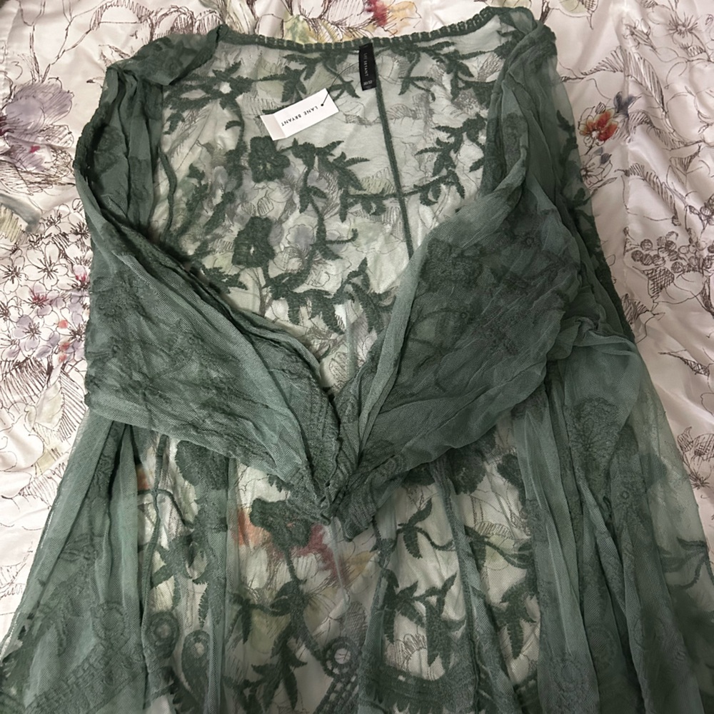 Sheer Green Lace Robe